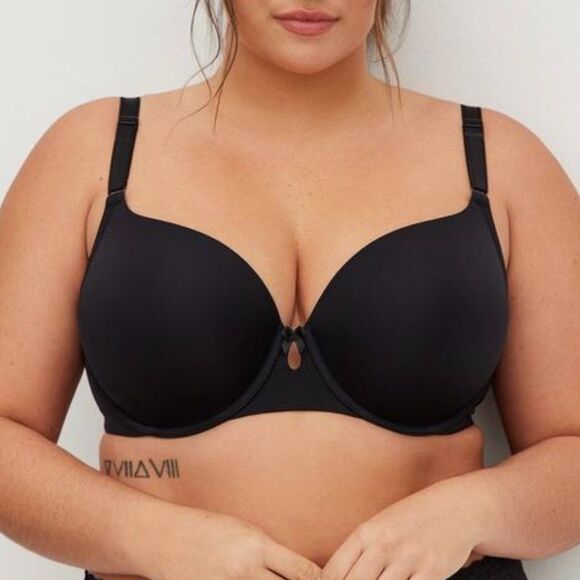Torrid Perfect T-Shirt Bra Rich Black Size 42G NWT Underwire Back Smoothing NEW - Picture 1 of 7
